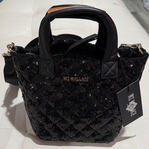 MZ Wallace Black Sequin Mini Bag
